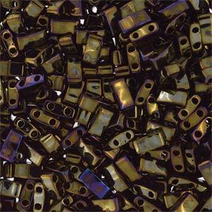 Half Tila Glass Beads Miyuki Brown Iris TLH458 bsd0433