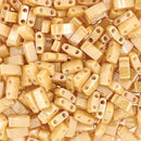 Half Tila Glass Beads Miyuki Light Caramel Ceylon TLH593 bsd0430