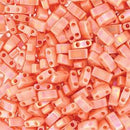 Half Tila Glass Beads Miyuki Semi Matte Opaque Salmon TLH596 bsd0409