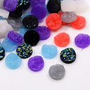 20 Mixed Colors RESIN DRUZY CABOCHONS, 12mm diameter, green, purple, light blue, royal blue, white, grey, metallic,  cab0228