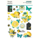 Sticker Book, Vintage Lemon Twist by Simple Stories - 638 Bright Vintage Stickers for Scrapbooking, junk journaling pap0033