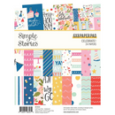 Paper Pad 6x8" Celebrate! Part Pack by Simple Stories - 24 Papers Bright Paper Pack for Scrapbooking, junk journaling pap0065