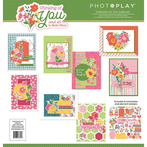 Thinking of You CARD KIT by PhotoPlay - Sympathy, Get Well Soon Paper Cardmaking Kit, Card Bases, Stickers, Ephemera pap0075