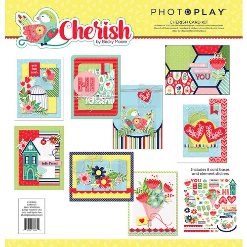 Cherish CARD KIT by PhotoPlay - Paper Cardmaking Kit, Card Bases, Stickers, Ephemera pap0072
