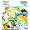 Simple Vintage Lemon Twist Bits & Pieces by Simple Stories - 60 Bright Vintage Cardstock Ephemera Pieces for Scrapbooking, junk journaling pap0030