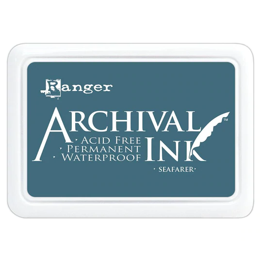 Seafarer Blue Archival Ink™ Pads by Ranger, acid free permanent waterproof ink, 2x3" ink pad pap0049