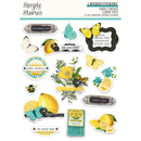 Layered Stickers, Simple Vintage Lemon Twist by Simple Stories - 15 Self-Adhesive Bright Vintage Stickers for Scrapbooking, junk journaling pap0031