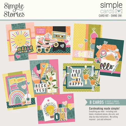 Shine On! - Simple Stories Cards Card Kit, Hello Thinking of You Happy Cards pap0076