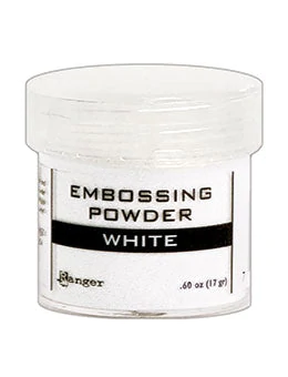 Embossing Powder White, 1oz Jar by Ranger - Textured Cardmaking, Scrapbooking, Papercrafting, Junk Journals! emb0004