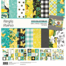 Simple Vintage Lemon Twist COLLECTION KIT by Simple Stories - 12x12" Pieces, Bright Paper Pack and Stickers for Scrapbooking, junk journaling pap0040