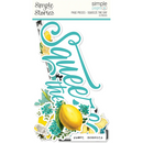 Page Pieces Vintage Lemon by Simple Stories - 15 Bright Vintage Cardstock Ephemera Pieces for Scrapbooking, junk journaling pap0035