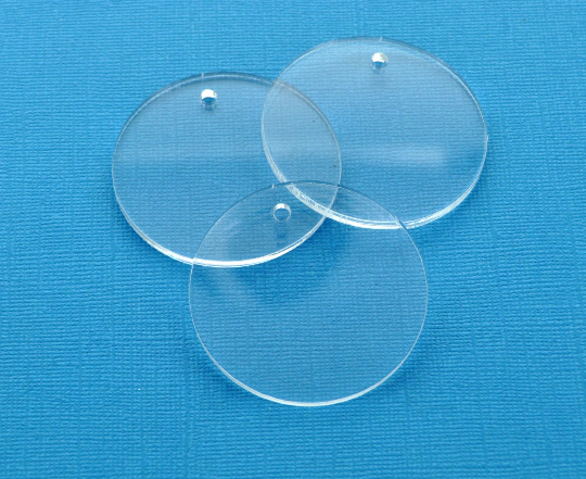 25 Clear Key Chain Blanks, 2" acrylic round keychain blanks, CIRCLE Disc Acrylic keychain blanks laser cut shapes, 2" diameter, LCA0466d