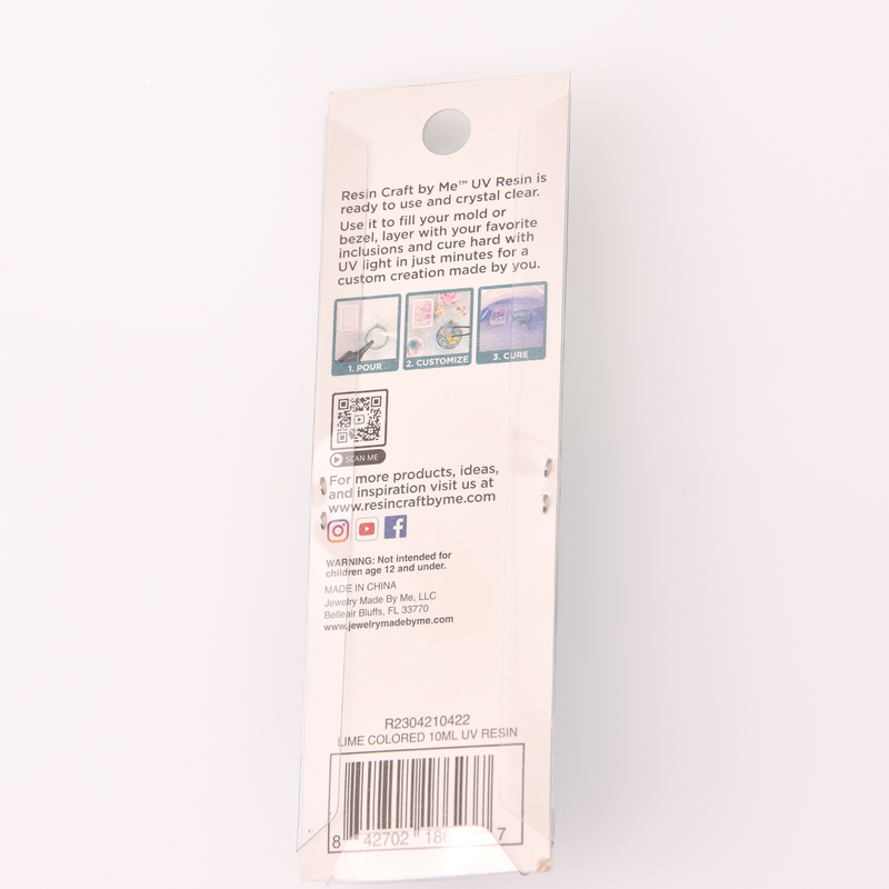 Lime Green UV Resin for Jewelry, Transparent Pre-colored Hard Epoxy, 10ml, adh0075