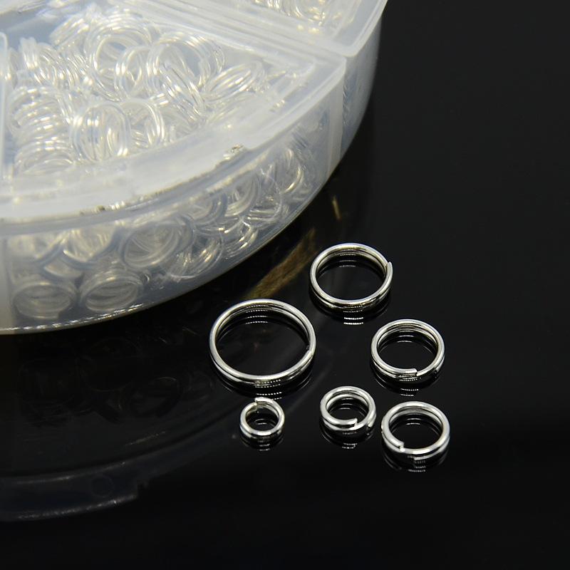 1 Box Mixed SILVER PLATED Metal SPLIT Jump Rings 4mm-10mm  Assorted with Storage Box  jum0154