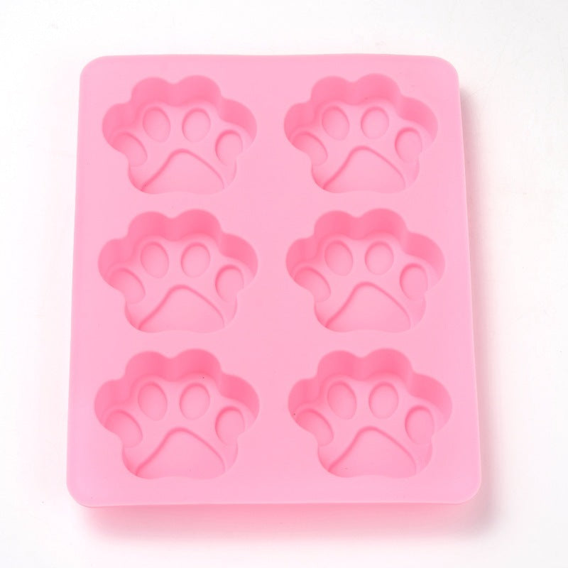 Paw Prints RESIN MOLD, Silicone Mold to make cabochons, soap, baking, reusable mold, 2-1/4 to 2", makes 6 at a time, tol0756