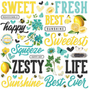 Vintage Lemon Twist Foam Stickers by Simple Stories - 54 Bright Ephemera Pieces for Scrapbooking, junk journaling pap0038