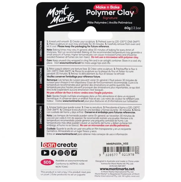 Make n Bake Polymer Clay, Dark Grey/Gray, 60g, cla0069