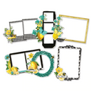Vintage Lemon Twist Chipboard Frames for Photos by Simple Stories - 6 Bright Vintage Cardstock Ephemera Pieces for Scrapbooking, junk journaling pap0034