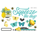 Page Pieces Vintage Lemon by Simple Stories - 15 Bright Vintage Cardstock Ephemera Pieces for Scrapbooking, junk journaling pap0035