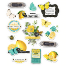 Layered Stickers, Simple Vintage Lemon Twist by Simple Stories - 15 Self-Adhesive Bright Vintage Stickers for Scrapbooking, junk journaling pap0031