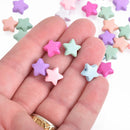 50 PASTEL STAR MIX Acrylic Beads 11mm x 11mm bac0345