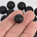 15mm Silicone Beads, Round Black, x20 beads, bac0386