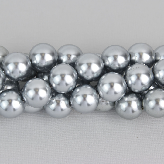 16mm Silver Acrylic Bubblegum Beads, Round Smooth, x20 beads, bac0423