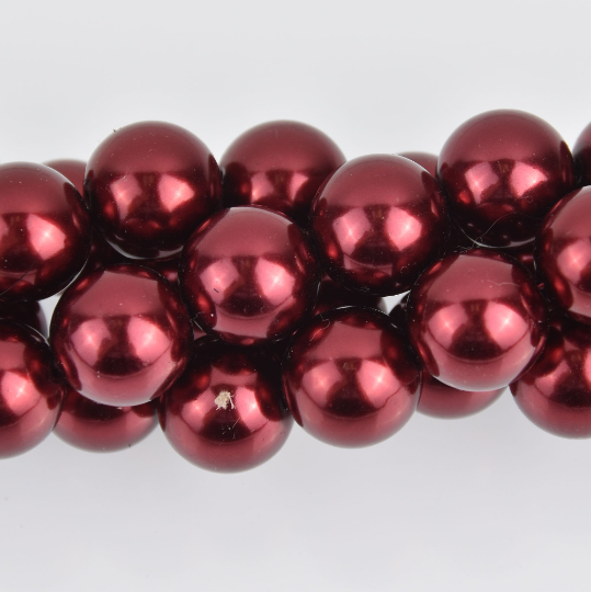 16mm Cranberry Red Acrylic Bubblegum Beads, Round Smooth, x20 beads, bac0424