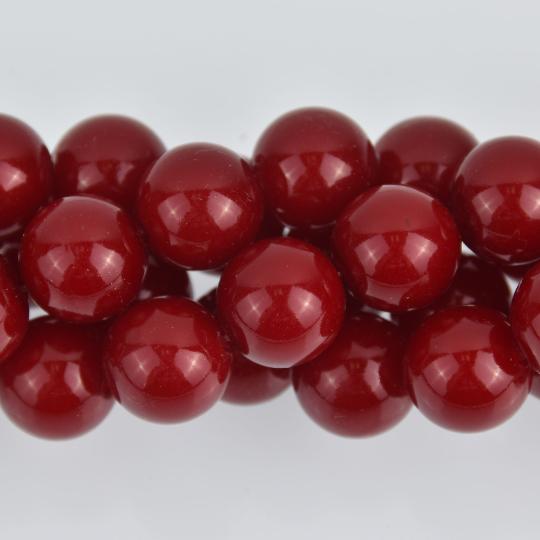 16mm Cherry Red Acrylic Bubblegum Beads, Round Smooth, x20 beads, bac0425