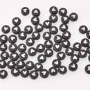 7mm Heart Beads, Black with White Hearts, x50 acrylic beads bac0437