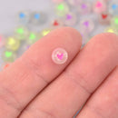 7mm Heart Beads, Glow in the Dark, x50 acrylic beads bac0438