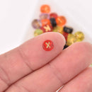 7mm Alphabet Coin Beads, Clear Glitter, x500 acrylic beads bac0441