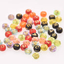 7mm Alphabet Coin Beads, Clear Glitter, x500 acrylic beads bac0441