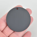 5 BLACK Acrylic 2" Circle Charms, opaque key chain blanks round, Lca0665a