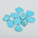 TURQUOISE BLUE HOWLITE Slab Shape Gemstone Beads, magnesite, about 1-1/2" to 1-3/4" full strand, about 10-11 beads, how0468
