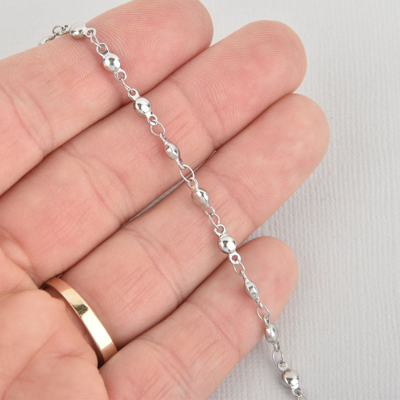 10 yards Silver Ball Bead Chain, stainless steel, fch1159b