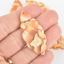 4 Acrylic Leaf Charms BUTTERSCOTCH Terrazzo 2" chs5811