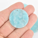 4 Acrylic Circle Charms SKY BLUE Terrazzo Rainbow 1.25" chs5826