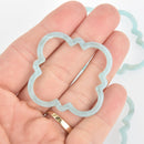 4 Acrylic Quatrefoil Flower Charms SKY BLUE Terrazzo 2" chs5825