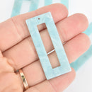 4 Acrylic Rectangle Charms SKY BLUE Terrazzo Rainbow 2" chs5823