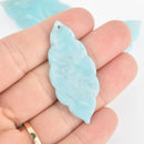 4 Acrylic Leaf Charms SKY BLUE Terrazzo 2" chs5821
