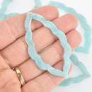 4 Acrylic Open Leaf Charms SKY BLUE Terrazzo Black and White 2.5" chs5827