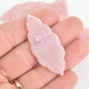 4 Acrylic Leaf Charms BLUSH PINK Terrazzo 2" chs5816
