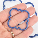 4 Acrylic Quatrefoil Flower Charms NAVY BLUE Terrazzo 2" chs5819