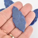 4 Acrylic Leaf Charms NAVY BLUE Terrazzo 2" chs5818