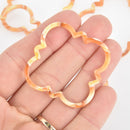 4 Acrylic Quatrefoil Flower Charms BUTTERSCOTCH Terrazzo 2" chs5809