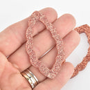 4 Acrylic Open Leaf Charms Rose Gold Copper GLITTER Laser Cut 2.5" Lca0752a