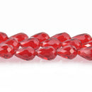 12mm Teardrop Briolette Crystal RUBY RED . full strand  bgl0026