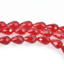 12mm Teardrop Briolette Crystal RUBY RED . full strand  bgl0026