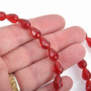 12mm Teardrop Briolette Crystal RUBY RED . full strand  bgl0026